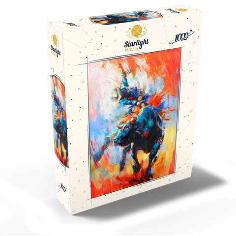 Rodeo Bull Rider in Vivid Motion 1000 Jigsaw Puzzle box view2