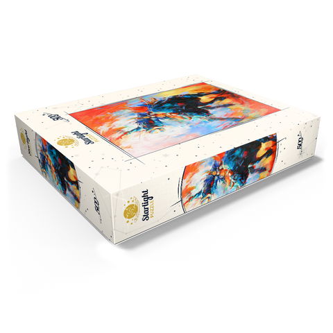 Rodeo Bull Rider in Vivid Motion 500 Jigsaw Puzzle box view1