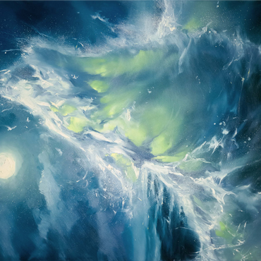 Moonlit Ocean Wave in Abstract Motion 1000 Jigsaw Puzzle 3D Modell