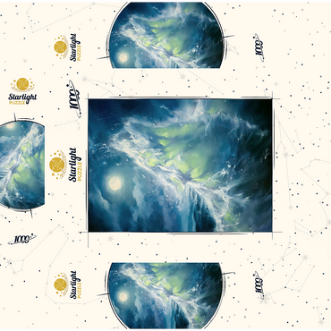 Moonlit Ocean Wave in Abstract Motion 1000 Jigsaw Puzzle box 3D Modell