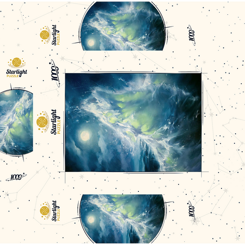 Moonlit Ocean Wave in Abstract Motion 1000 Jigsaw Puzzle box 3D Modell