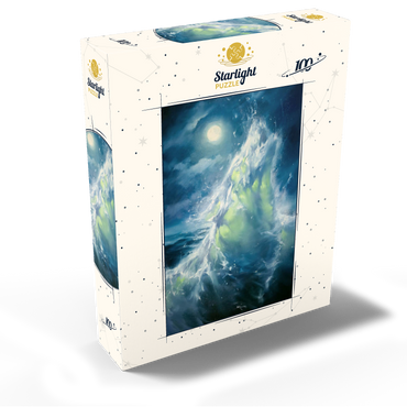 Moonlit Ocean Wave in Abstract Motion 100 Jigsaw Puzzle box view2