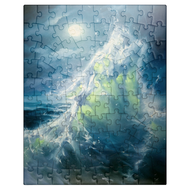 puzzleplate Moonlit Ocean Wave in Abstract Motion 100 Jigsaw Puzzle