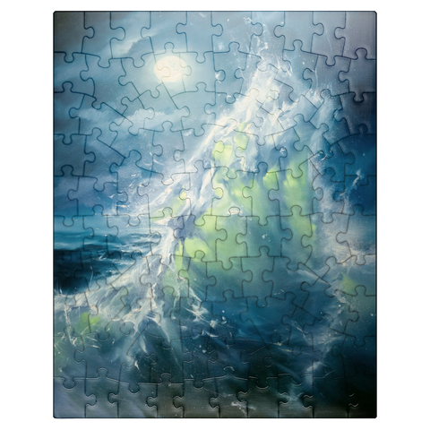 puzzleplate Moonlit Ocean Wave in Abstract Motion 100 Jigsaw Puzzle