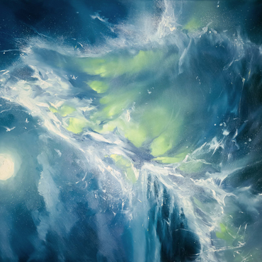 Moonlit Ocean Wave in Abstract Motion 500 Jigsaw Puzzle 3D Modell