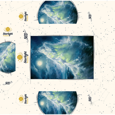 Moonlit Ocean Wave in Abstract Motion 500 Jigsaw Puzzle box 3D Modell