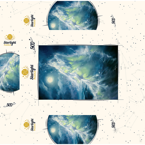 Moonlit Ocean Wave in Abstract Motion 500 Jigsaw Puzzle box 3D Modell