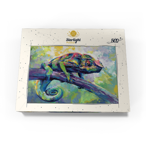 Colorful Panther Chameleon on Tree Branch 500 Jigsaw Puzzle box view3