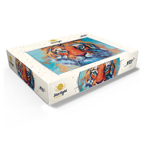 Vibrant Bengal Tiger Close-Up Painting 1000 Jigsaw Puzzle box view1