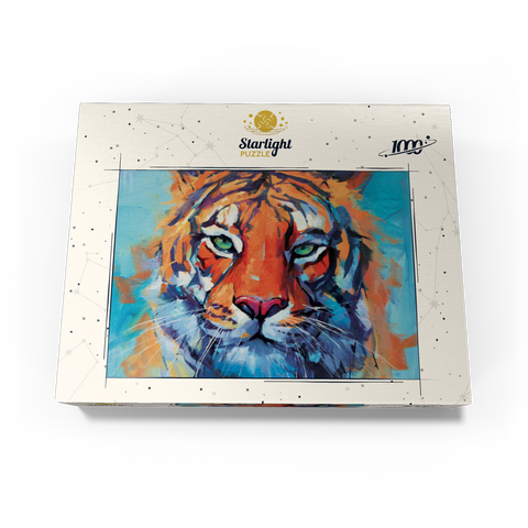 Vibrant Bengal Tiger Close-Up Painting 1000 Jigsaw Puzzle box view3