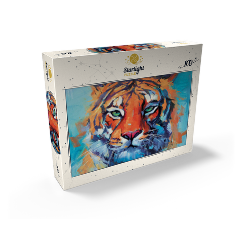 Vibrant Bengal Tiger Close-Up Painting 100 Jigsaw Puzzle box view2