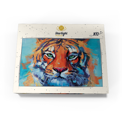 Vibrant Bengal Tiger Close-Up Painting 100 Jigsaw Puzzle box view3