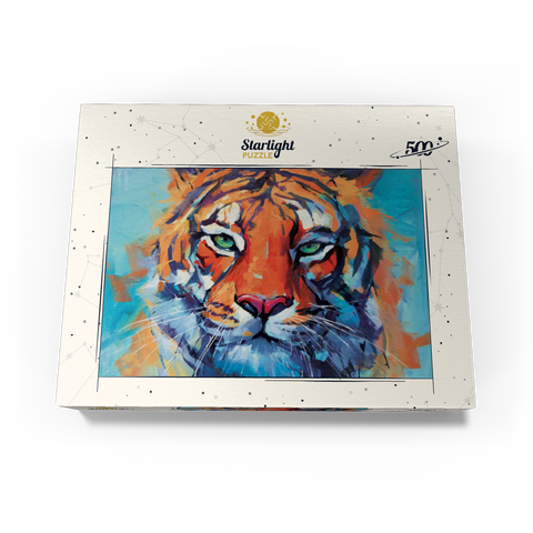 Vibrant Bengal Tiger Close-Up Painting 500 Jigsaw Puzzle box view3