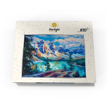 Snow-Capped Peaks Above Emerald Lake 1000 Jigsaw Puzzle box view3