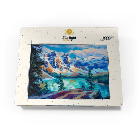 Snow-Capped Peaks Above Emerald Lake 1000 Jigsaw Puzzle box view3