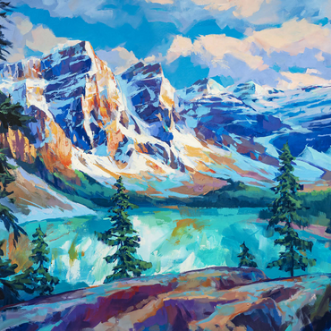Snow-Capped Peaks Above Emerald Lake 1000 Jigsaw Puzzle 3D Modell