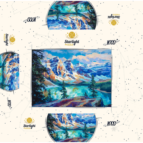 Snow-Capped Peaks Above Emerald Lake 1000 Jigsaw Puzzle box 3D Modell