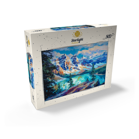Snow-Capped Peaks Above Emerald Lake 500 Jigsaw Puzzle box view2