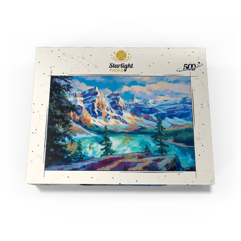 Snow-Capped Peaks Above Emerald Lake 500 Jigsaw Puzzle box view3