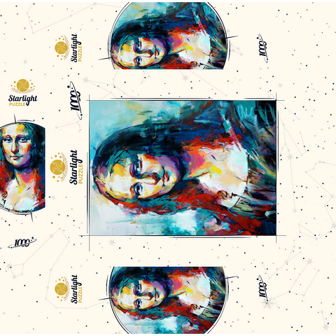 Mona Lisa in Abstract Expressionist Style 1000 Jigsaw Puzzle box 3D Modell