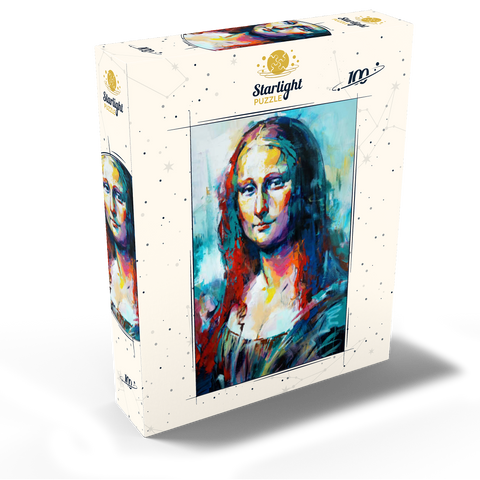 Mona Lisa in Abstract Expressionist Style 100 Jigsaw Puzzle box view2