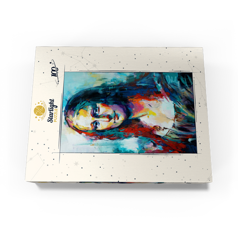 Mona Lisa in Abstract Expressionist Style 100 Jigsaw Puzzle box view3