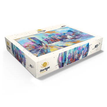 Vibrant urban skyline in expressive art style 100 Jigsaw Puzzle box view1
