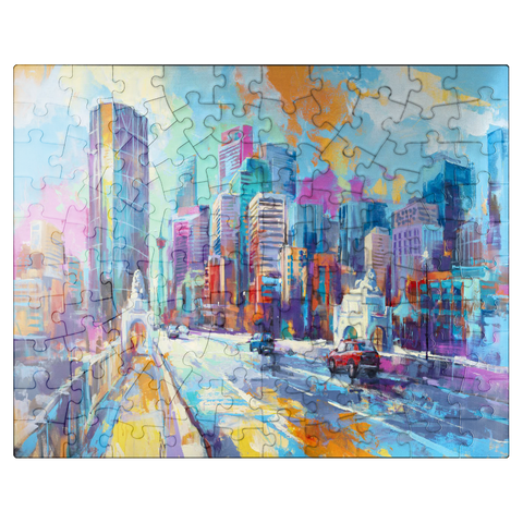 puzzleplate Vibrant urban skyline in expressive art style 100 Jigsaw Puzzle