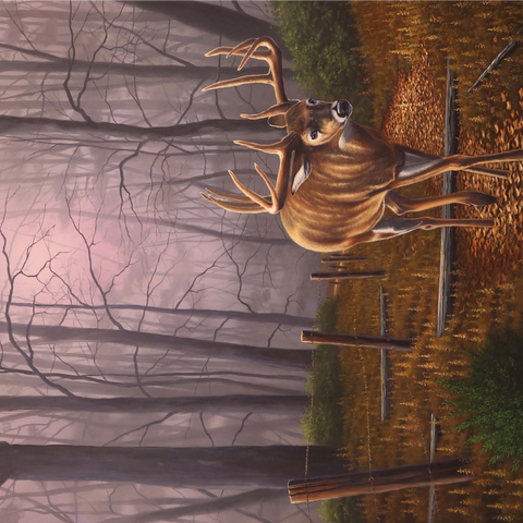 White-Tailed Deer in Autumn Forest Mist 1000 Jigsaw Puzzle 3D Modell