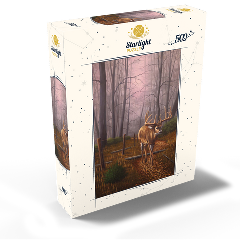White-Tailed Deer in Autumn Forest Mist 500 Jigsaw Puzzle box view2