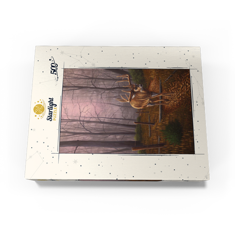 White-Tailed Deer in Autumn Forest Mist 500 Jigsaw Puzzle box view3