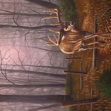 White-Tailed Deer in Autumn Forest Mist 500 Jigsaw Puzzle 3D Modell