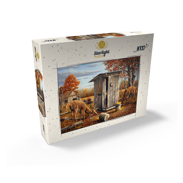 Autumn Deer Surprise at Hunting Cabin 1000 Jigsaw Puzzle box view2