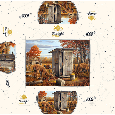 Autumn Deer Surprise at Hunting Cabin 1000 Jigsaw Puzzle box 3D Modell