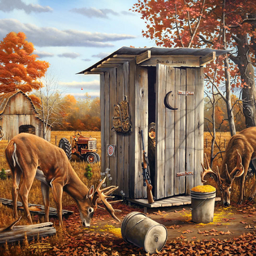 Autumn Deer Surprise at Hunting Cabin 100 Jigsaw Puzzle 3D Modell