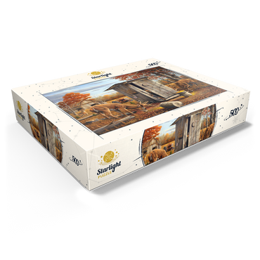 Autumn Deer Surprise at Hunting Cabin 500 Jigsaw Puzzle box view1