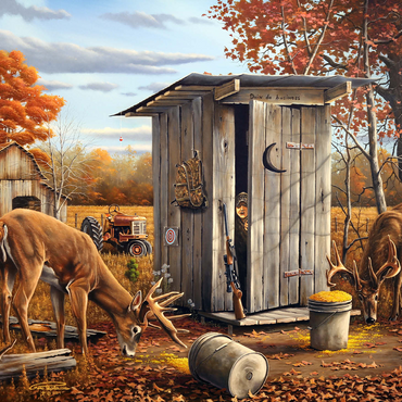 Autumn Deer Surprise at Hunting Cabin 500 Jigsaw Puzzle 3D Modell