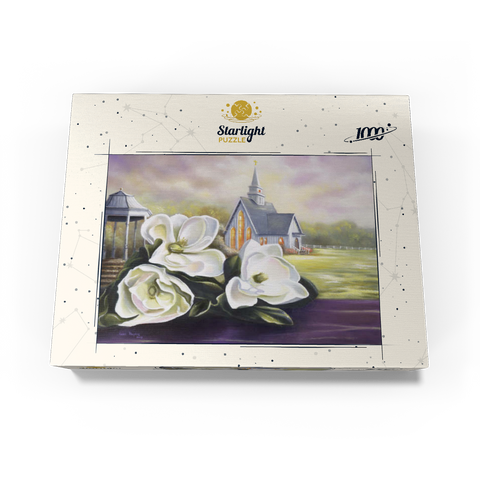 Southern Magnolia Blooms and Country Chapel 1000 Jigsaw Puzzle box view3
