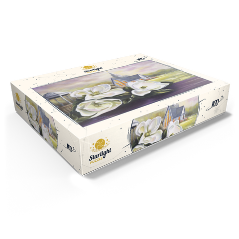 Southern Magnolia Blooms and Country Chapel 100 Jigsaw Puzzle box view1