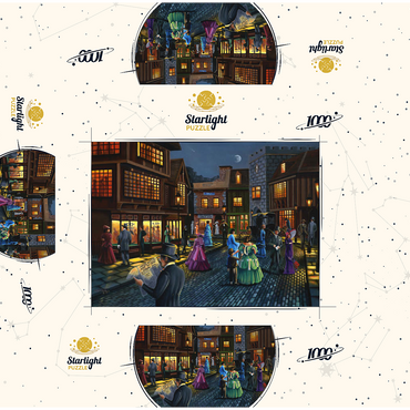 Victorian Street Scene at Moonlit Night 1000 Jigsaw Puzzle box 3D Modell