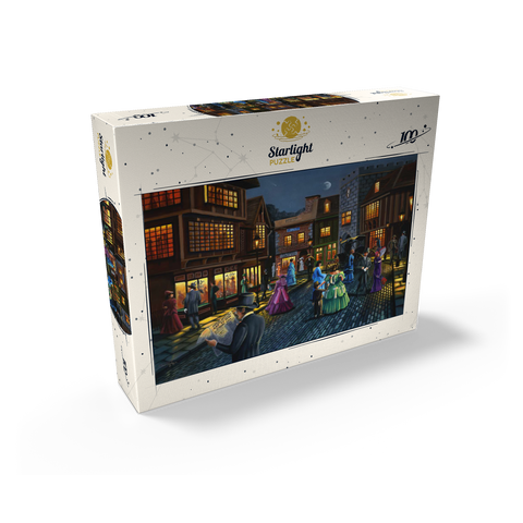 Victorian Street Scene at Moonlit Night 100 Jigsaw Puzzle box view2
