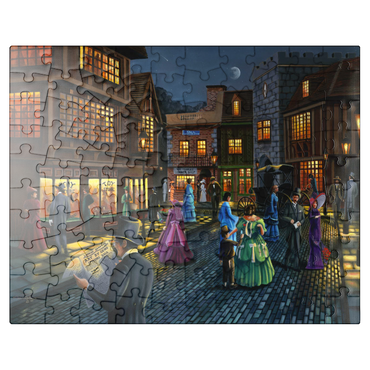 puzzleplate Victorian Street Scene at Moonlit Night 100 Jigsaw Puzzle