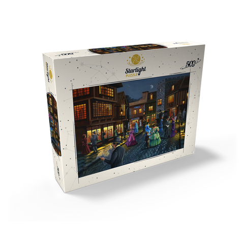 Victorian Street Scene at Moonlit Night 500 Jigsaw Puzzle box view2