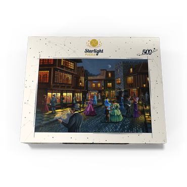 Victorian Street Scene at Moonlit Night 500 Jigsaw Puzzle box view3