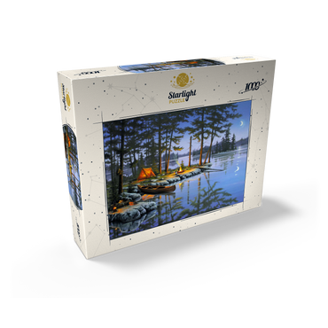 Lakeside Campfire Under Moonlit Sky 1000 Jigsaw Puzzle box view2