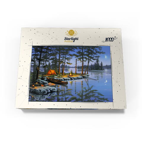 Lakeside Campfire Under Moonlit Sky 1000 Jigsaw Puzzle box view3