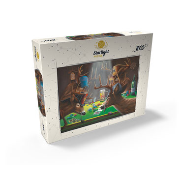 Whitetail Bucks Playing Poker Indoors 1000 Jigsaw Puzzle box view2