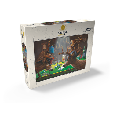 Whitetail Bucks Playing Poker Indoors 500 Jigsaw Puzzle box view2