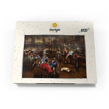 Lively Old West Saloon Gathering 1000 Jigsaw Puzzle box view3