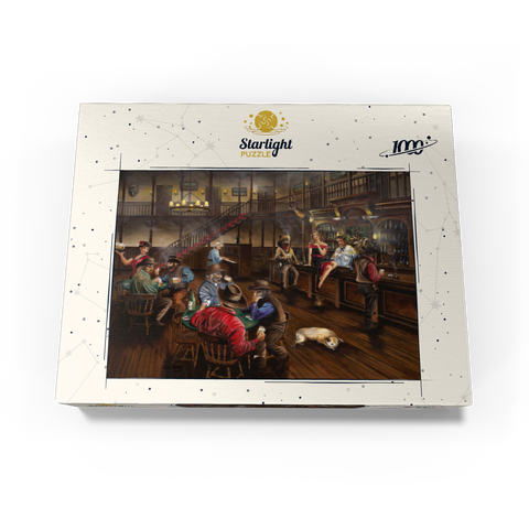 Lively Old West Saloon Gathering 1000 Jigsaw Puzzle box view3